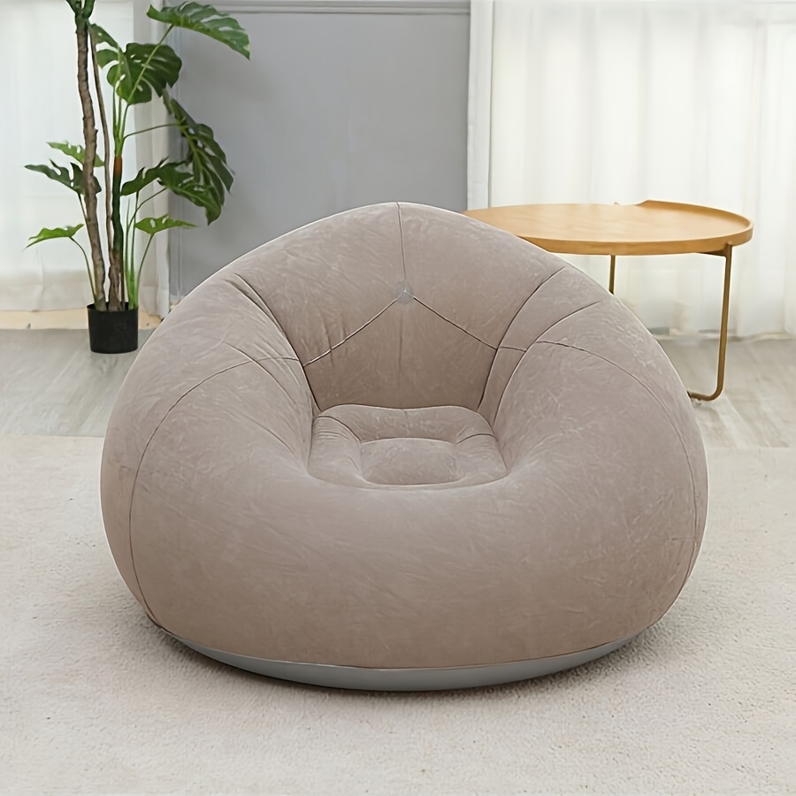 1pc Inflatable Lazy Sofa - Oval Foldable Outdoor Recliner with Backrest & Armrests, Portable Midday Rest Chair for Camping, Patio, Garden, Indoor/Outdoor Use, Inflatable Furniture, Garden Relaxation, Modern Home Decor, Durable Fabric
