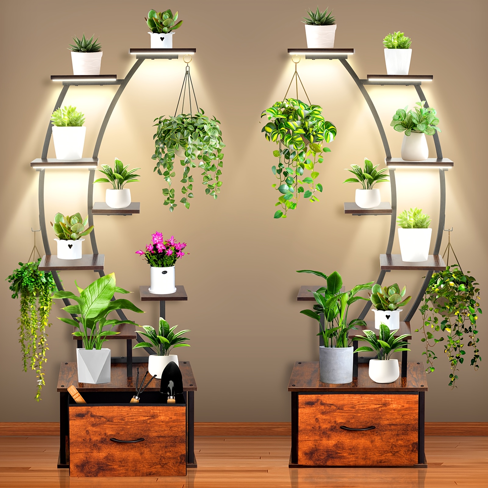 plant stand indoor 9 tiered metal plant shelf tall plant - Temu Canada