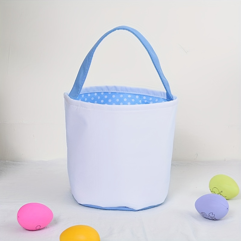 Easter Bunny Basket Blank Bags Kids Canvas Eggs Hunt Bag Temu