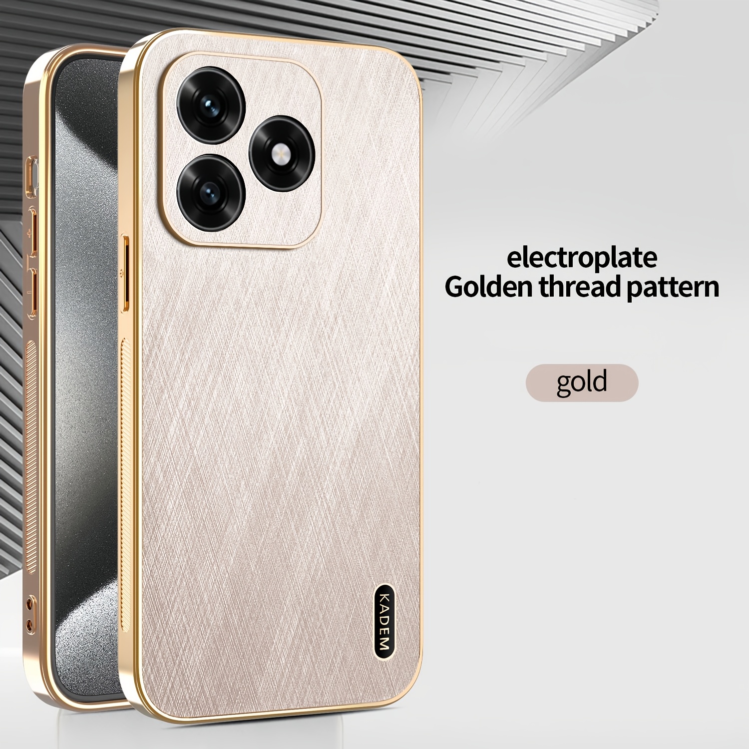 TEMU Phone Case - Suitable For Huawei Honor X5c Honor X5cplus Premium Gold-plated Frame Phone Case, Unisex Fashion Trendy Brand Creative Texture Full