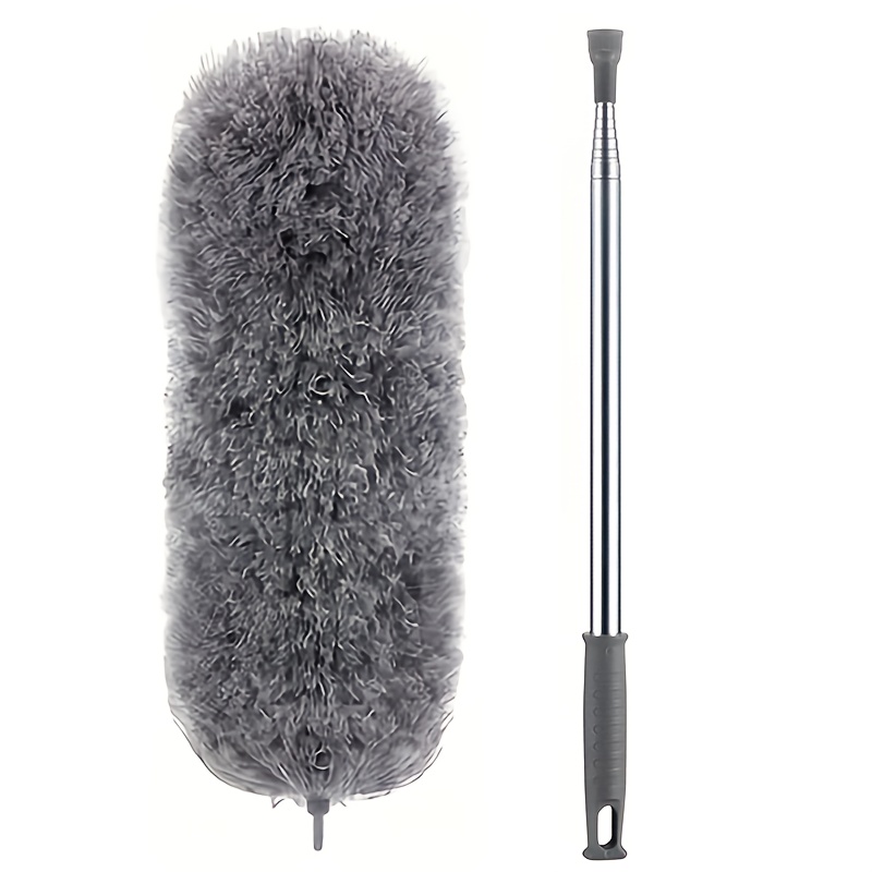 E-shop 1 Stück Multifunktionaler Teleskop-Staubsauger mit flexiblem Kopf – Wiederverwendbar & Waschbar, Metallgriff, Pferdehaarbürste, Ideal für hohe