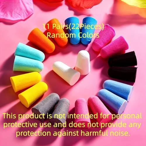 11 pairs 22pcs foam earplugs in random colors and soft slow rebound comfortable and suitable for travel camping and airport use travel earplugs durable foam earplugs