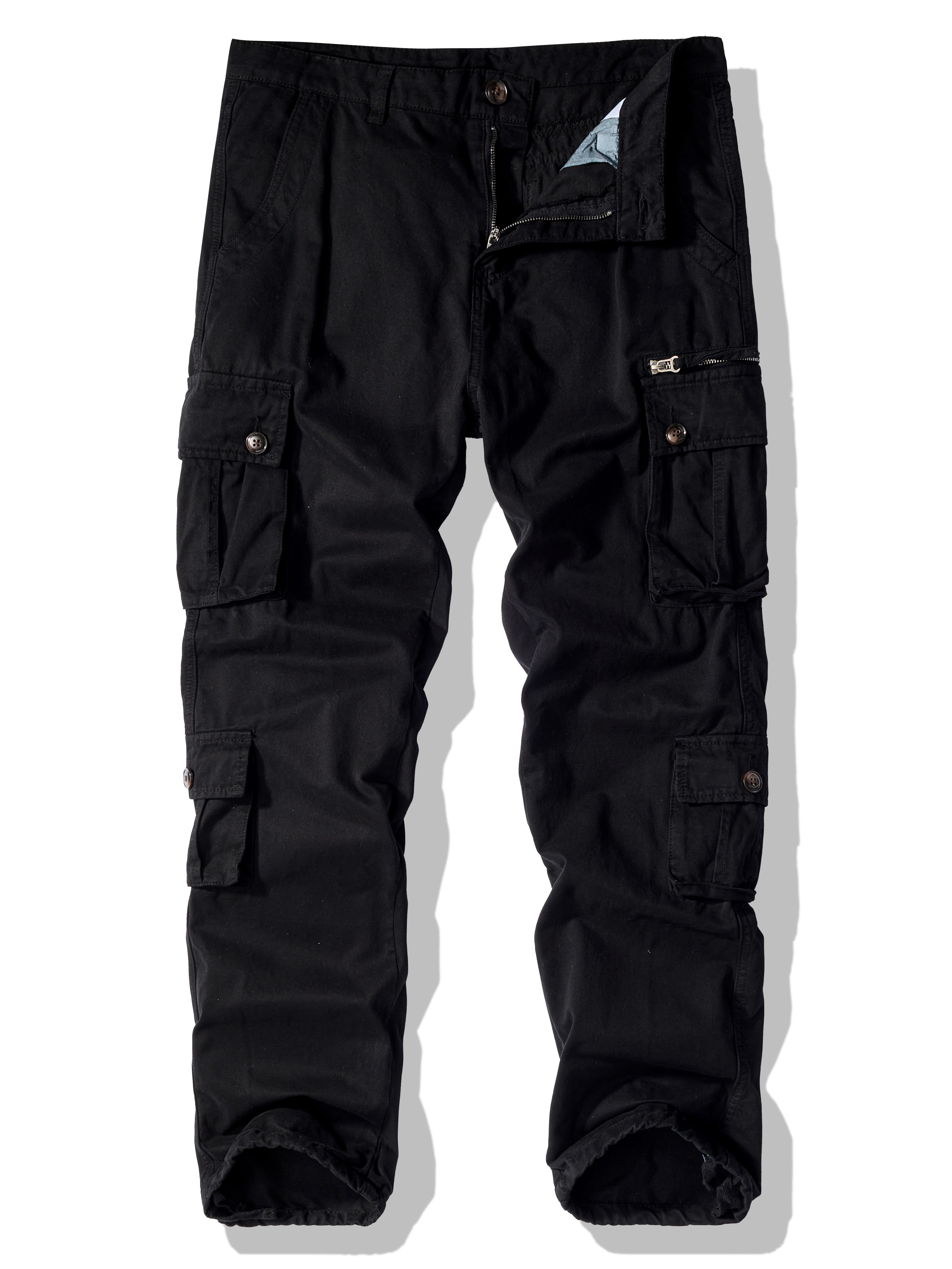 men's cotton cargo pants multiple pockets comfortable - Temu