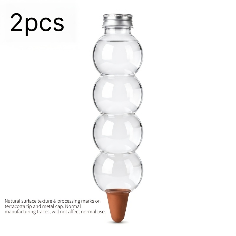 TEMU 2pcs Large Capacity Automatic Plant Watering Devices, Self-watering Globes With Terracotta Clay Tips, Slow Release Drip Irrigation Spikes For