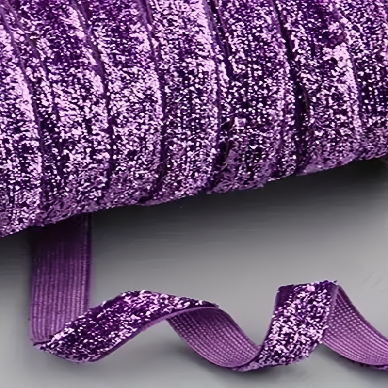 5 Yard/lot 3/8 "sparkle Glitter Metallic Glitter Ribbon Velvet Ribbon Headband Clips Bow Wedding Party Party Decoration 1cm, Best For Christmas