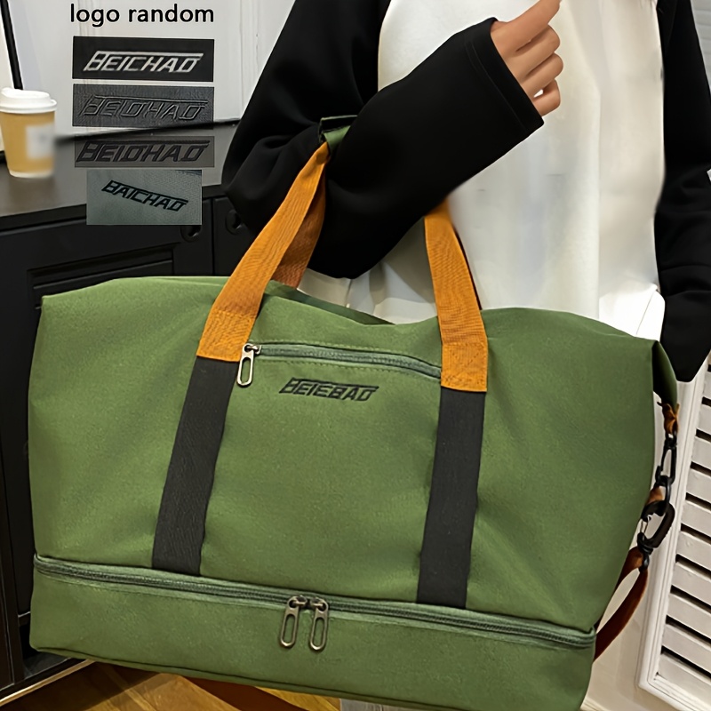 Image of Tote Travel Bag, Large Capacity Sports Duffel With Messenger Strap - For Men And Women - Suitable For Travel, Gym, And Sports - Perfect Gift For Adventurers And Travelers, Random Logo
