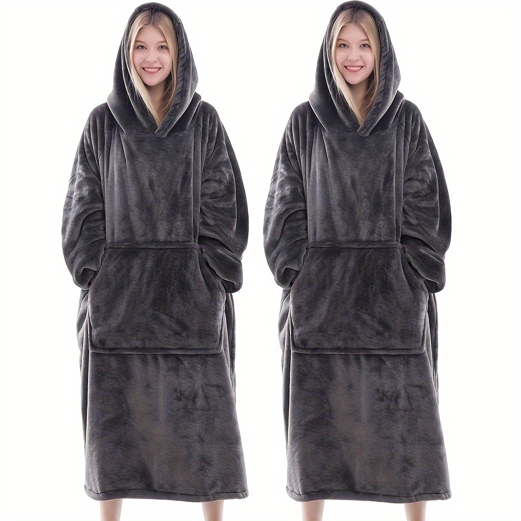 two pack adult winter loose wearable blanket super soft warm