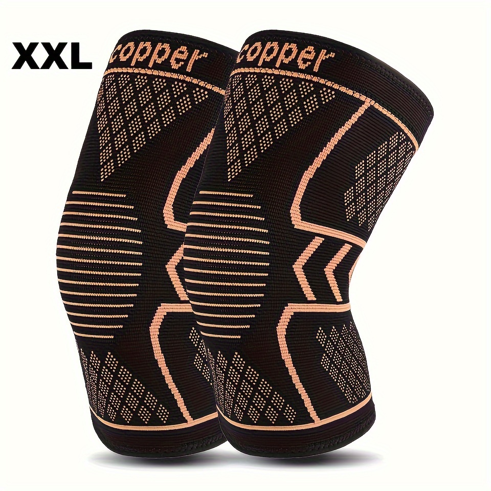 2pcs Knee Pads, Copper Fiber Knitted Knee Pads, Elastic Knitted Breathable Knee Pads
