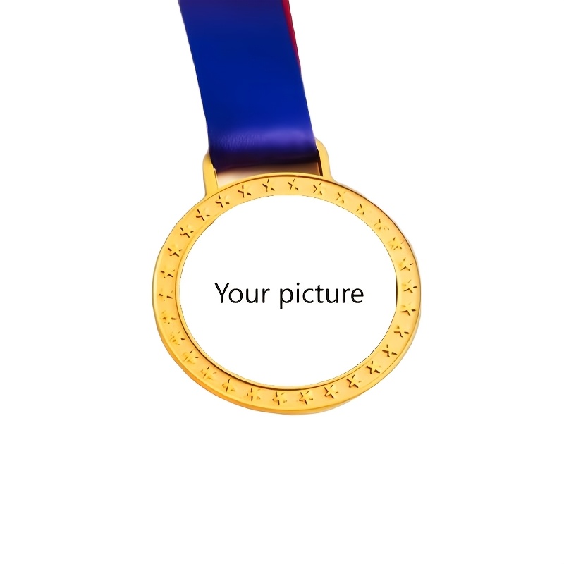 TEMU 1 Personalized Metal-framed Star-shaped Crystal Medal, A Medal With Customizable Colored Logos, Available In Golden, Silvery, And Bronze. Diy