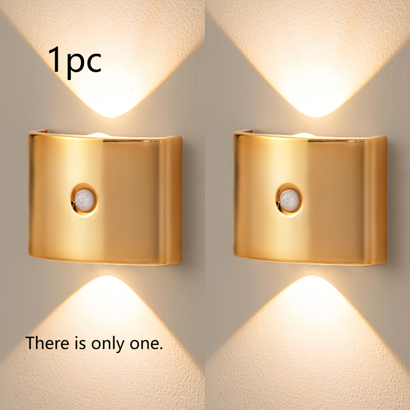 High-quality Sensor Night Light, Led Light With A Built-in 1200mah Rechargeable Battery, Suitable For Steps, Bedrooms, Corridors, Dormitories, Staircases, Wardrobes, Golden/silvery