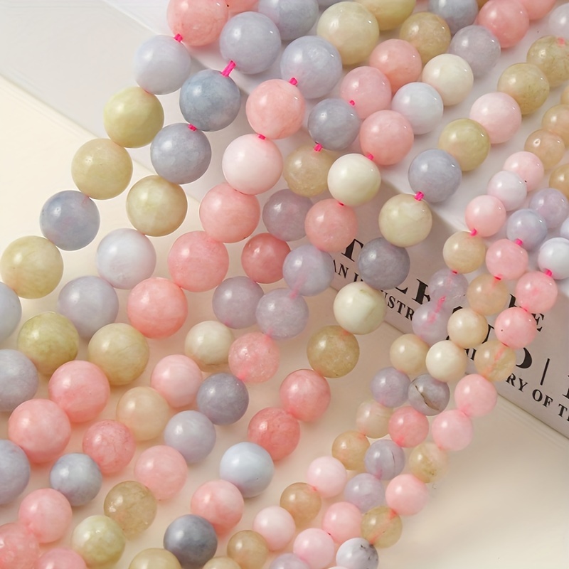 

Natural Stone Multi-color Morganite Beads, 6/8/10mm, Handmade Diy Jewelry Making Materials - Round Bead Strands For Crafting Accessories