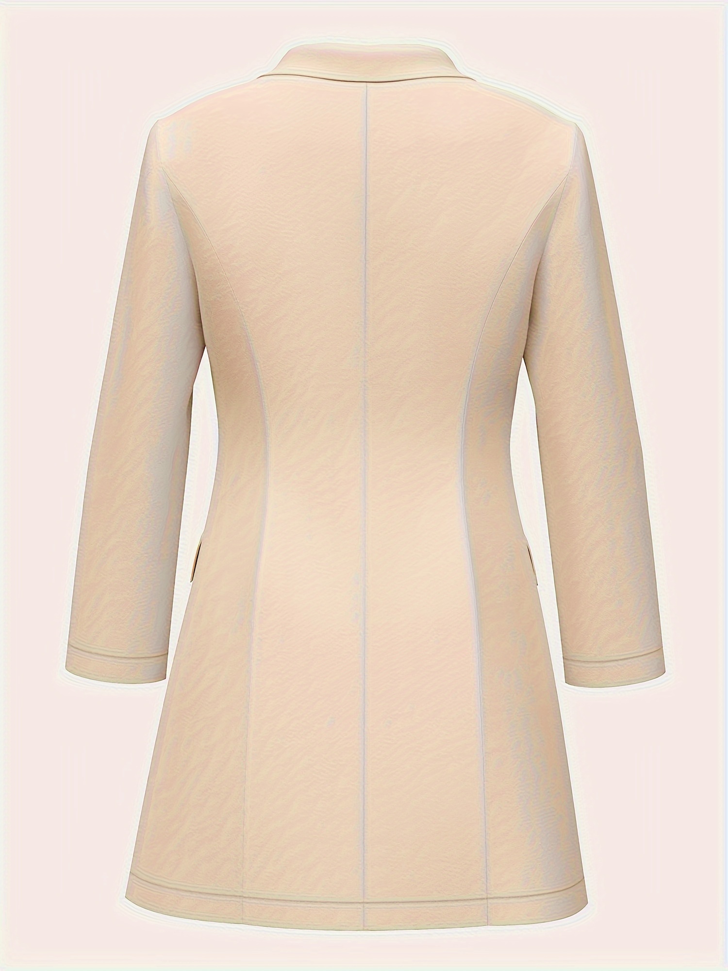 damenbeige doppelreihiger erbsenmantel stilvolle lange ärmel