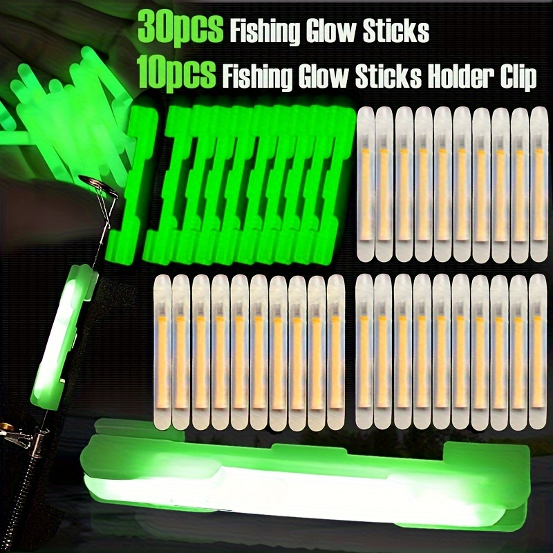 

40pcs/set Night Fishing Sticks With Accessories, 30pcs Glow Stick And 10pcs Glow Clip Kit