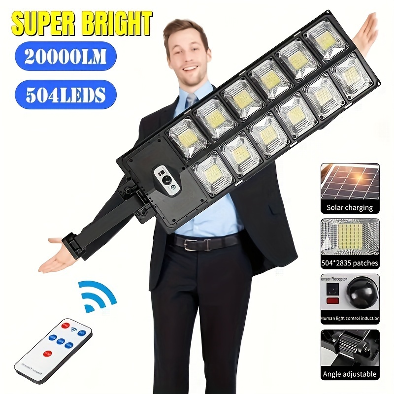 

1 Pack Led Super Bright Solar Street Light - Ultra-glow 3-mode Motion Sensor, Daylight Bright, Waterproof For Outdoor Garden Security & Beauty