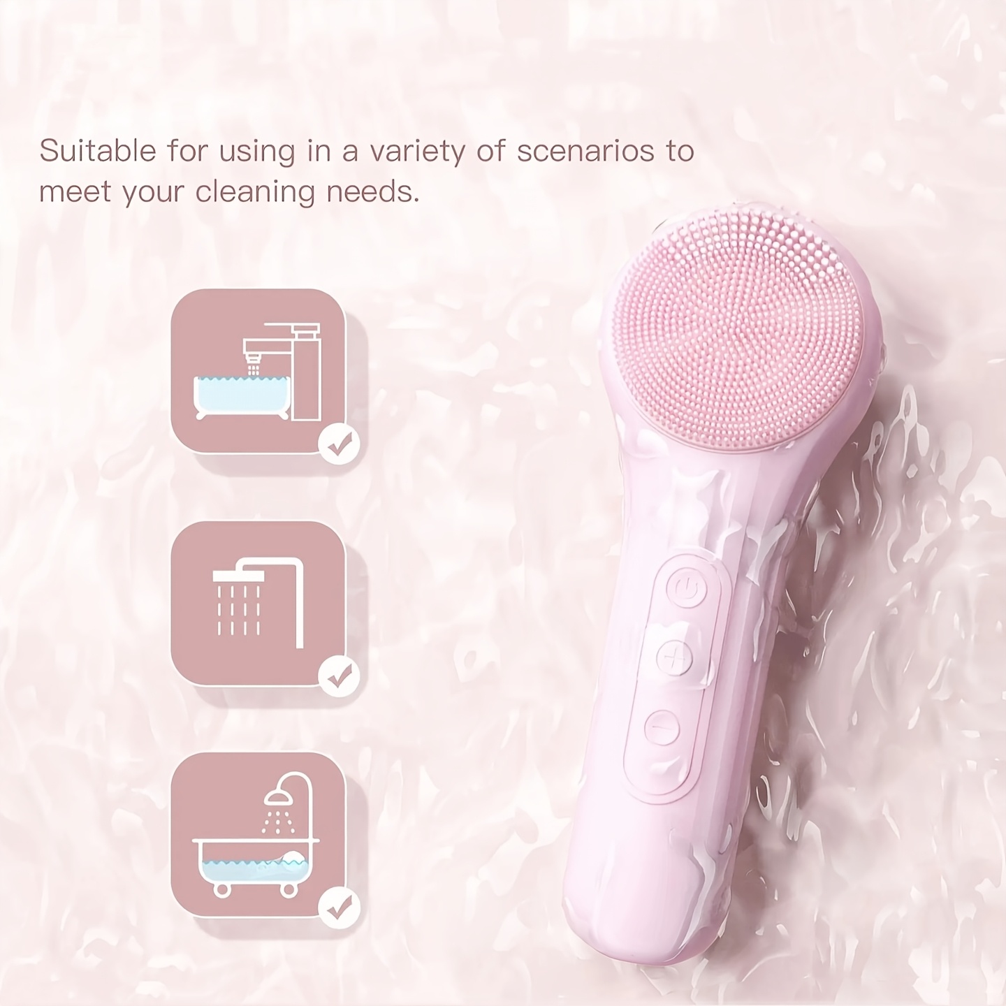 cepillo limpieza facial eléctrico silicona masaje caliente Temu