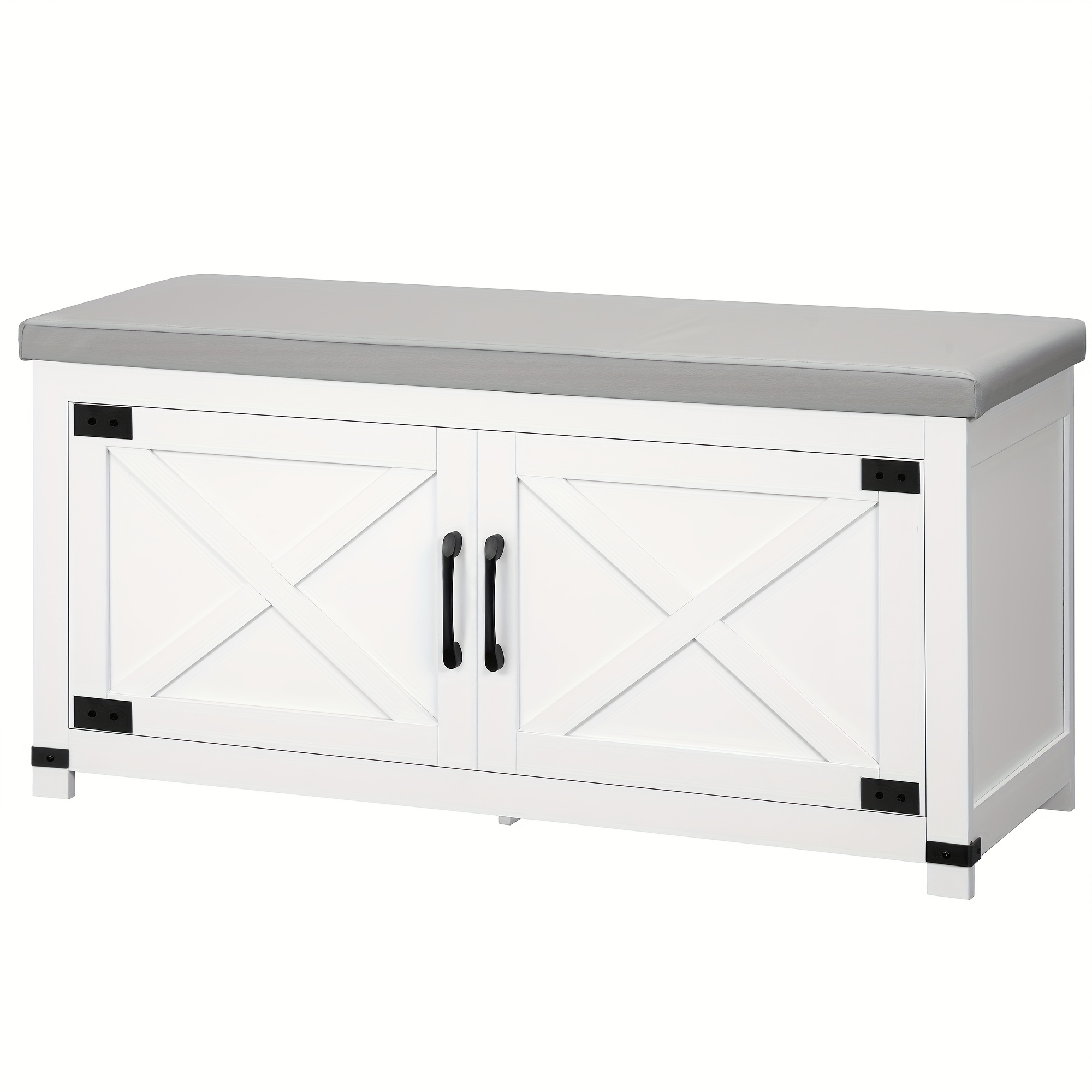 TEMU Hzuaneri Armario con de y Estante Ajustable - Almacenamiento de 2 Niveles, Asiento Acolchado , Capacidad para 330 lb, Organizador Espacioso para