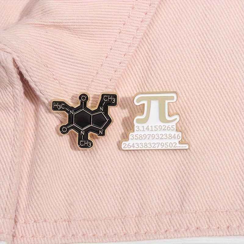 

1/2pcs Enamel Chemical Mathematics Brooches Lapel Badges Jewelry For