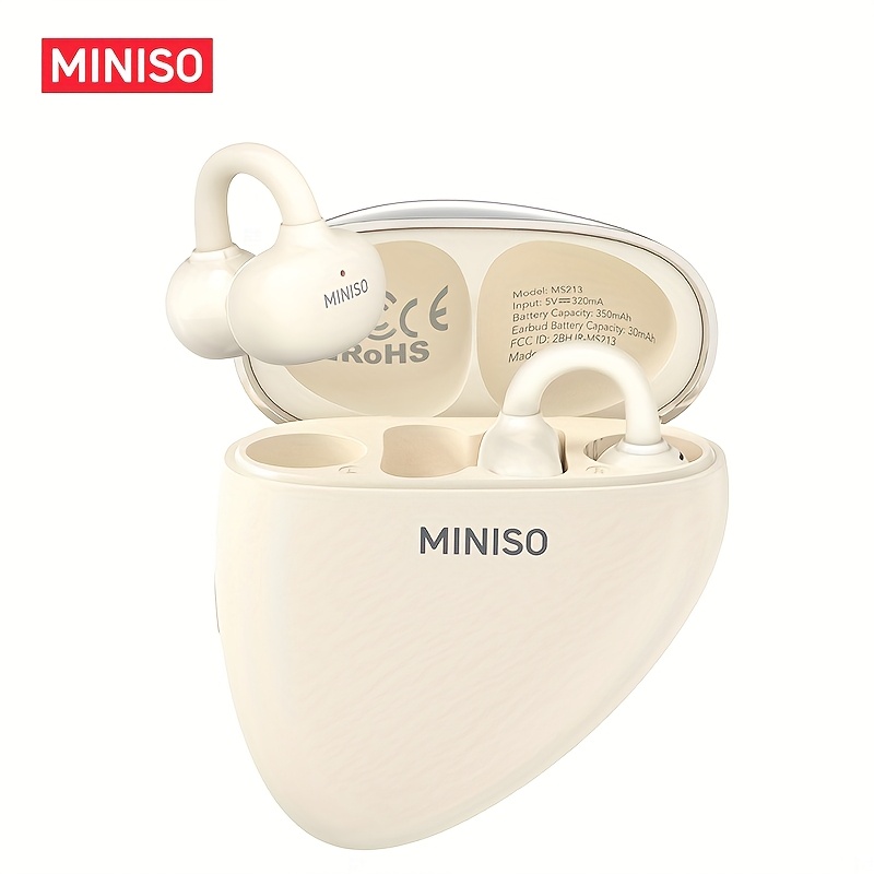Miniso Ms213 Ear Clip Headphones: Equipped With A Massage Vibration Feature, High-definition And A Portable Design, A Relaxing And Comfortable Option, Ideal For Workouts, Studying, Or Office Use