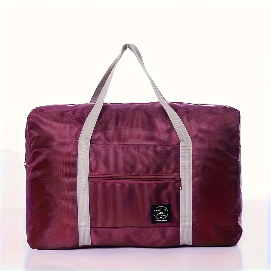 TEMU Lightweight Foldable Travel Bag - Large Capacity, Portable Duffel For Airplane, Maternity, Moving & Packing - Durable Polyester, Machine Washable - In Black, Navy Blue, Pink, Royal Blue,