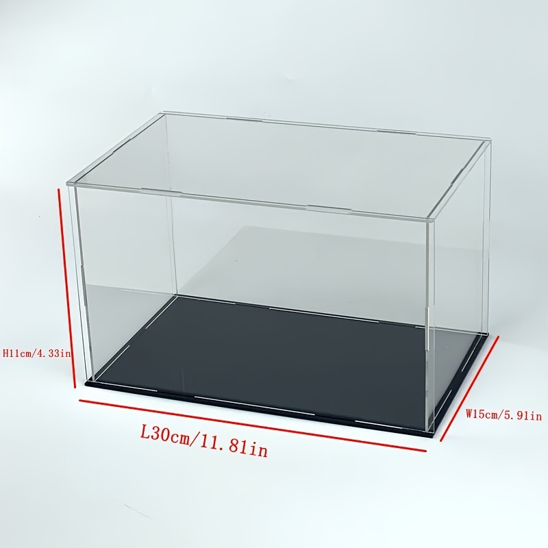 TEMU 1pc Clear Acrylic Display Case For Collectibles, Figurines & Models - Dustproof Storage Box With