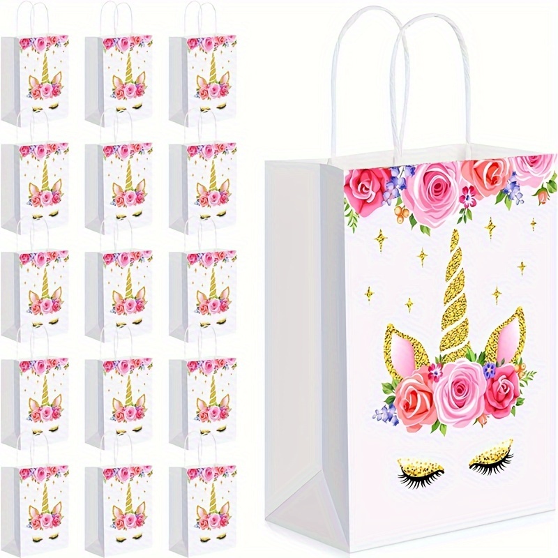 TOYMYTOY 24Pezzi Sacchetti regalo in carta unicorno compleanno per 1, –