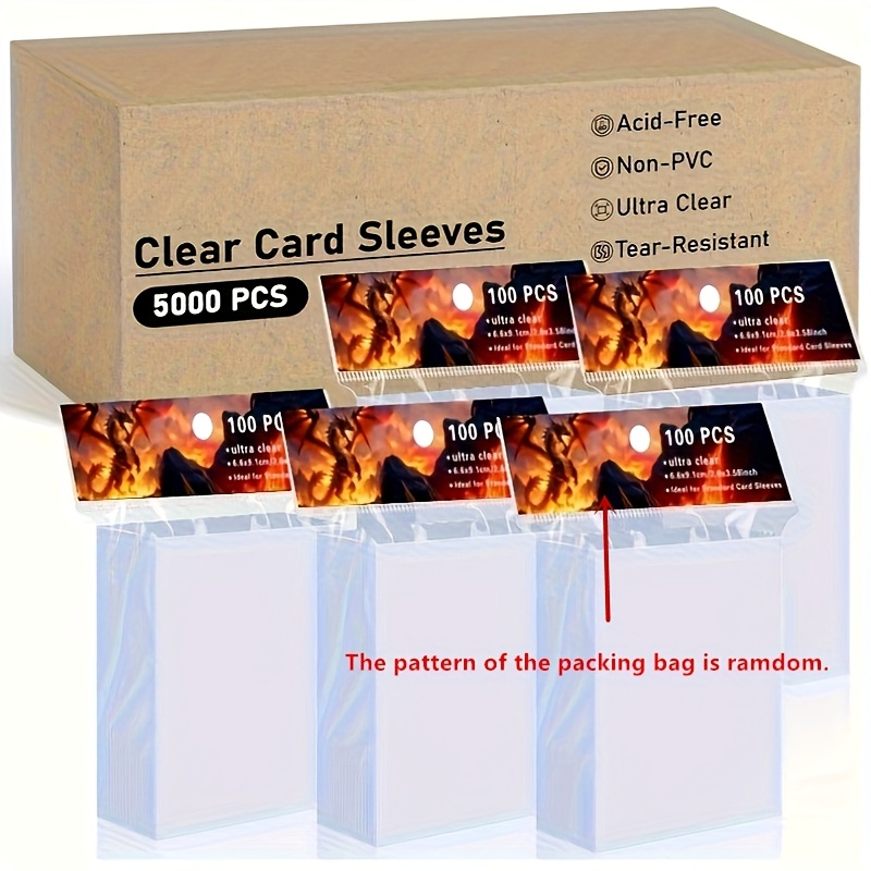 5000   card sleeves clear penny sleeves for trading cards baseball card sleeves soft trading cards sleeve fit for mtg tcg baseball cards football cards game cards