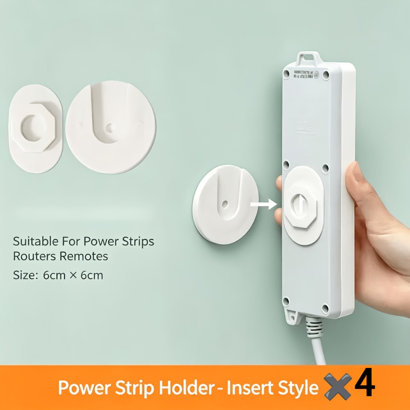6pcs Plug and Socket Holder with Traceless Wall Mounted Hooks