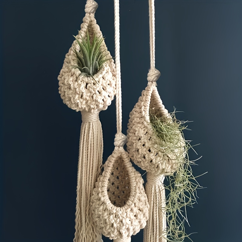 

Bohemian Macrame Wall Hanging With Tassel - Nordic Style, Handcrafted, Indoor Use, Cotton Cover, No Electricity Required