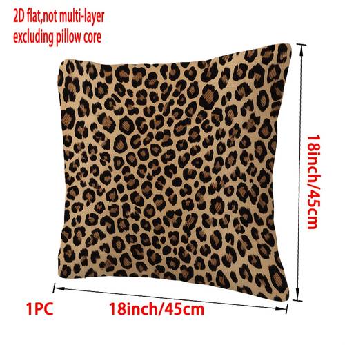 housse de coussin moderne imprimée 2d, texture imprimé léopard. oreiller . pour canapés de balcon, chambre et décoration de salon. disponible en 18×18, 20×20 et 24×24 pouces, 2d plat