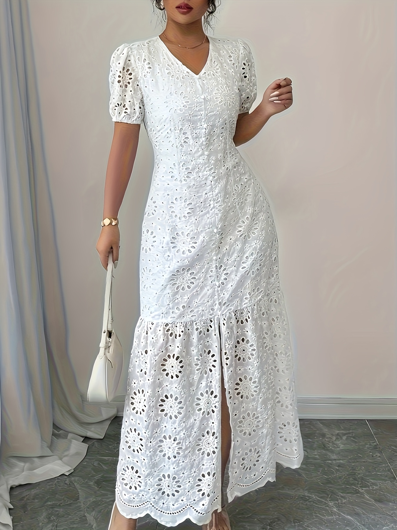 chinese dress ladies Like An Angel Long Sleeve Lace Dress White