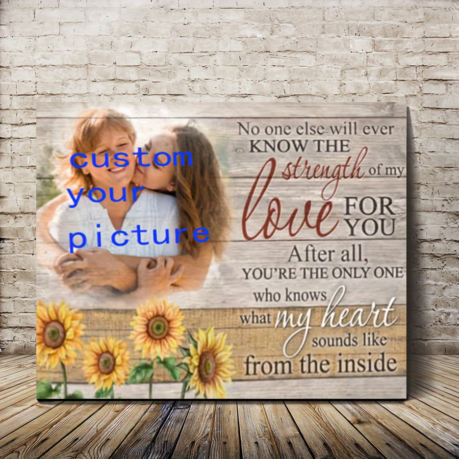 

Custom Wooden Framed Photo Canvas - Perfect Gift For Daughter & Mom | Ready To Hang 11.8x15.7" | Ideal For Anniversaries & Thanksgiving | Elegant Wall Art For Living Room Or Bedroom