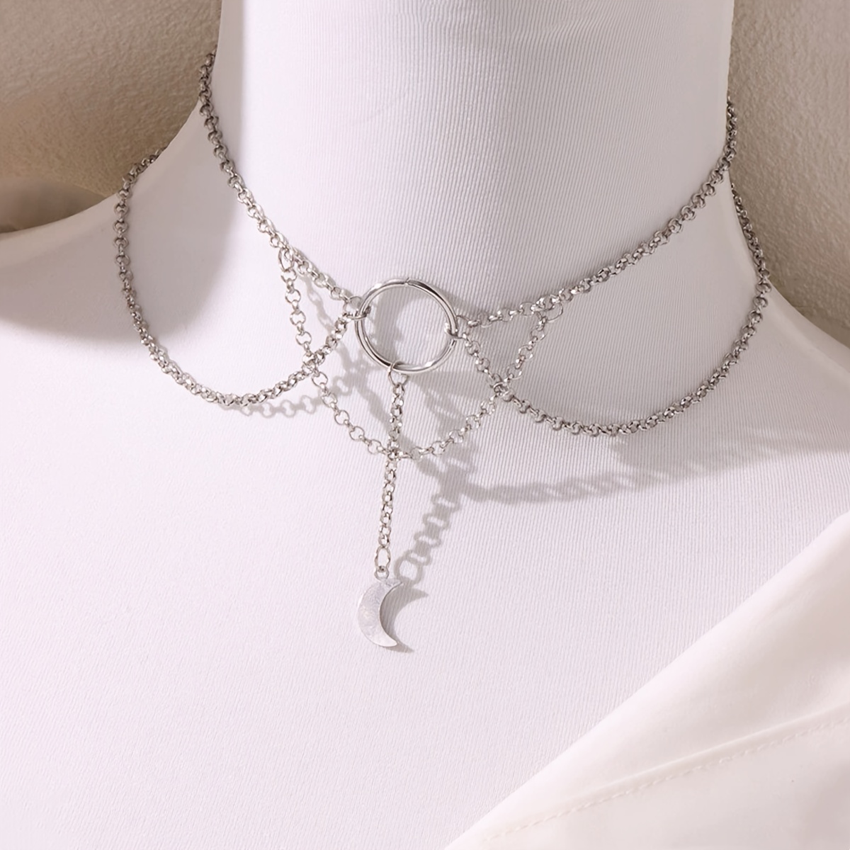 TEMU 1 pièce de Collier Femme Simple, Élégant et Unique à Pendentif Multicouche Style Punk