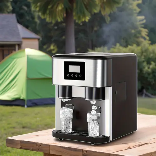 3 in 1 countertop ice maker crusher water dispenser 40lbs 24h ice output with 3 sizes crush function dual fill auto manual smart touch lcd w alerts 1 8l tank for home stainless steel