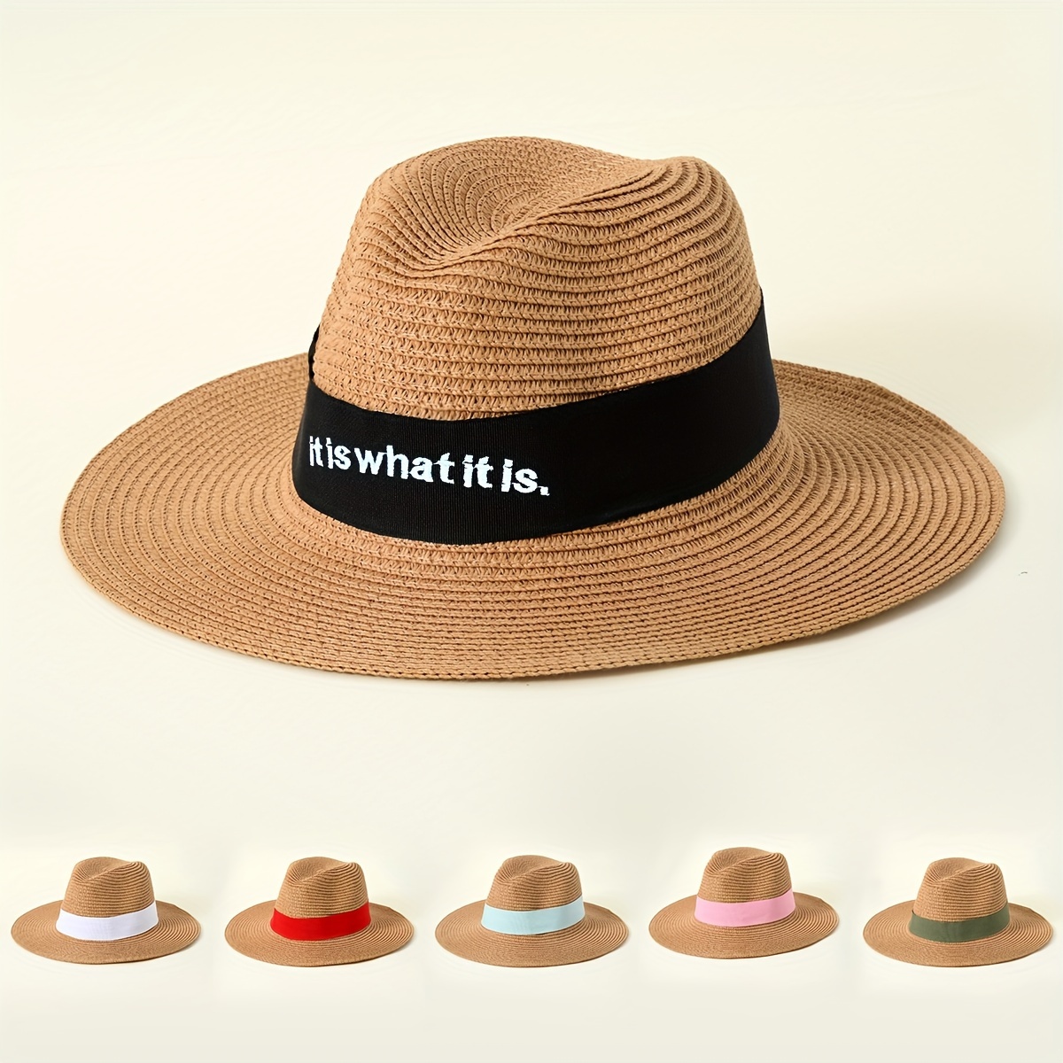 Bohemian Fedora Hat   Embroidery Wide Brim Panama Sun Hat - Temu
