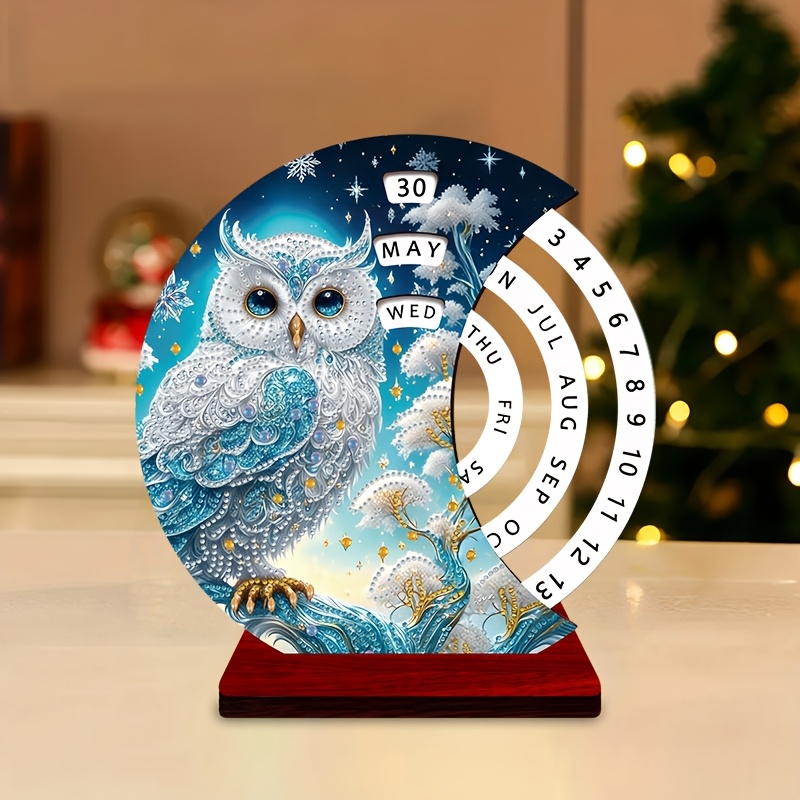 TEMU Calendrier rotatif manuel plat 2D, 1 pièce, à motif de en bois, calendrier décoratif simple et élégant, convient pour la décoration intérieure,