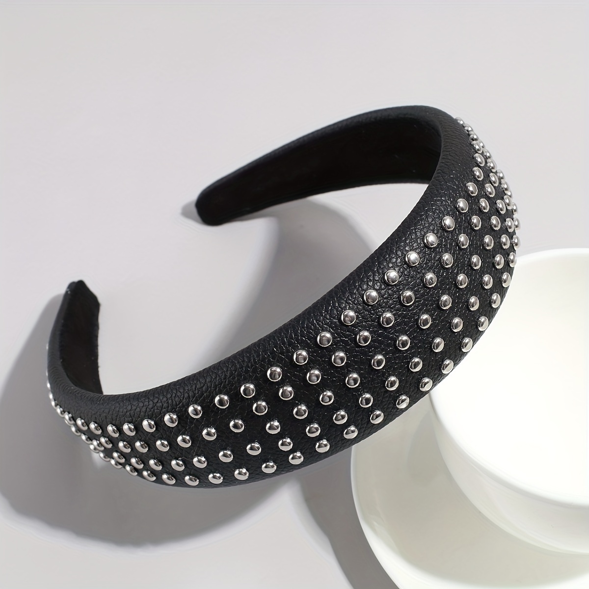 Image of Wide Edge Vintage Beaded Headband High Head Headband Non-slip Fashion Headband