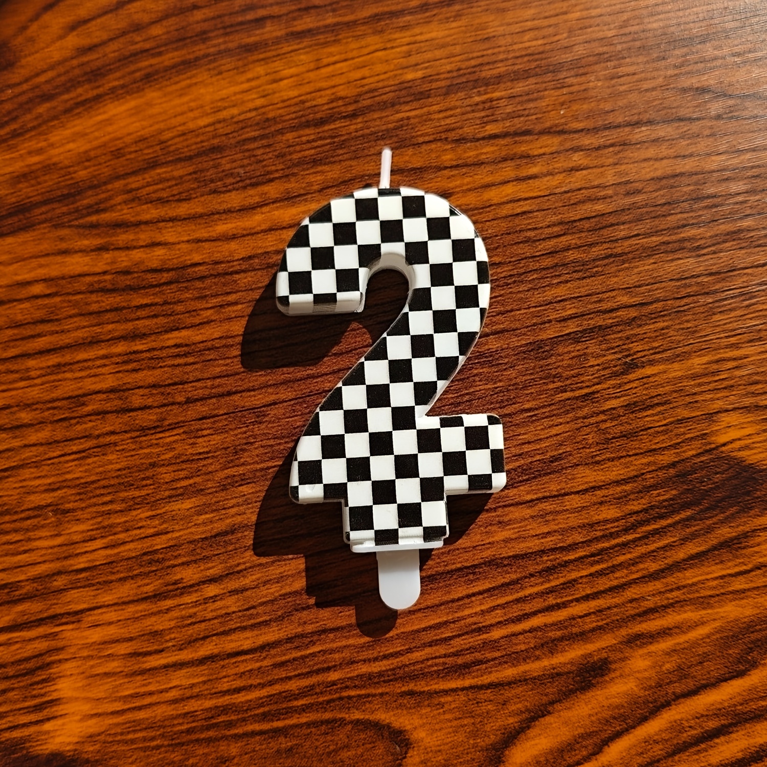 1pc, Black White Checkered Birthday Candle Number, Contains The 0-9, Racing Cars Themed Party Decoration Cake Topper For Birthday Party Supplies, Christmas, Halloween