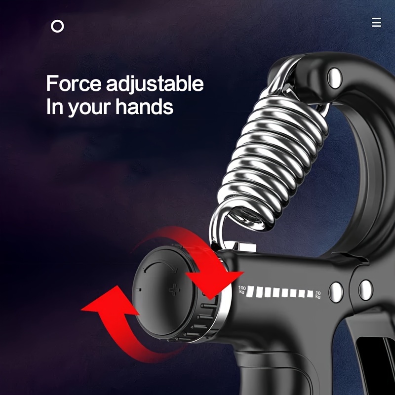 A Grip Strength Trainer with a Counter, Designed to Enhance Hand Grip Strength, Adjustable Resistance from 22 to 220 Pounds (10 to 100 KG), Featuring a Silicone Non-Slip Handle, Forearm Strengthener, Suitable for Muscle Training And Injury Recovery.