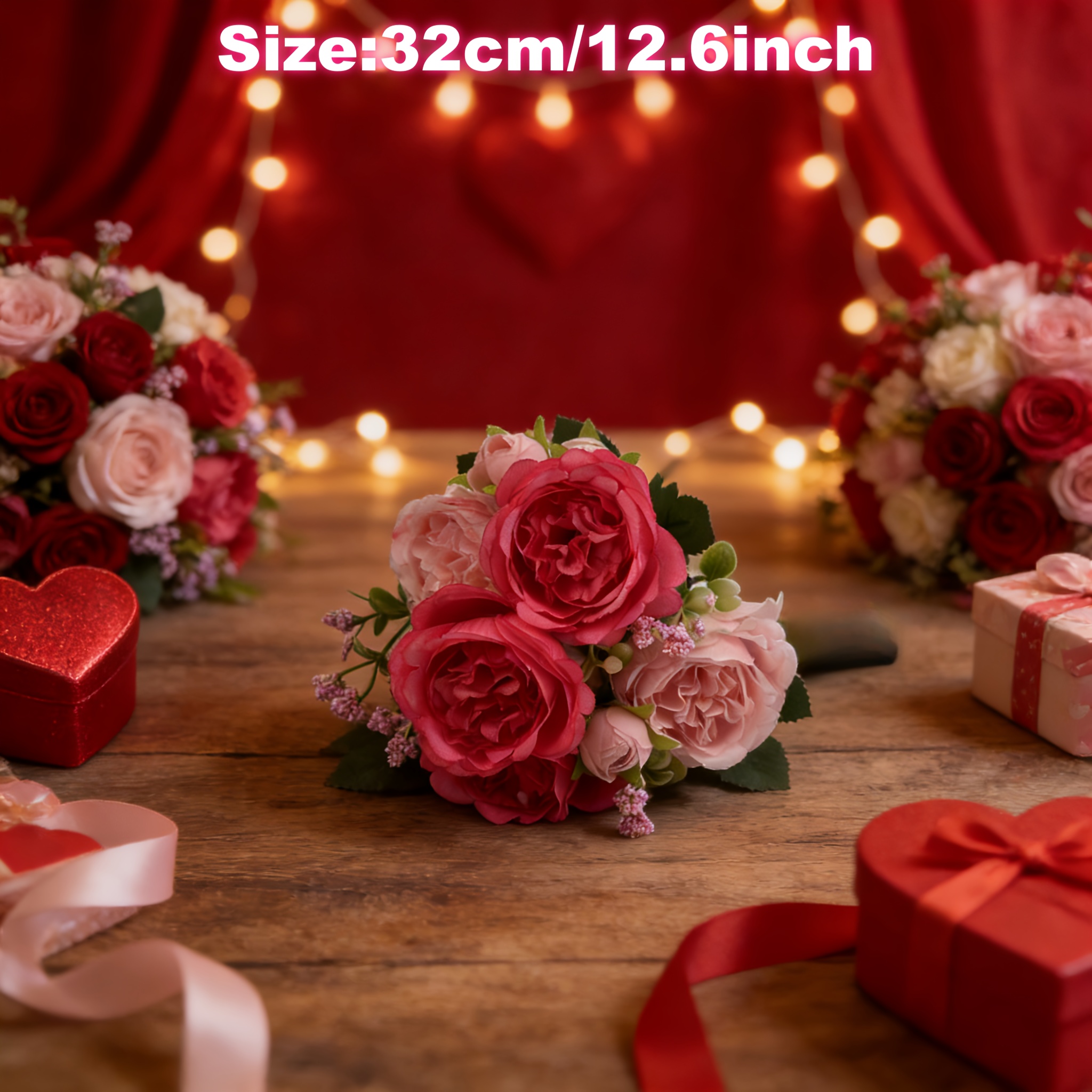 TEMU 9pcs Peonies = 1pc - -rated Artificial Simulation Peony Bouquet - Realistic Touch Flowers, Outdoor/home Decor And Event Decoration - Holiday