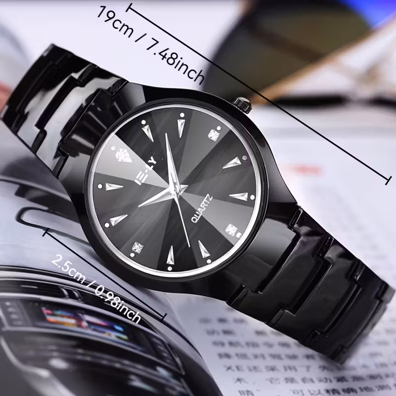 new womens watch luxury watch round small pointer steel band quartz watch suitable for daily decoration Product details 5