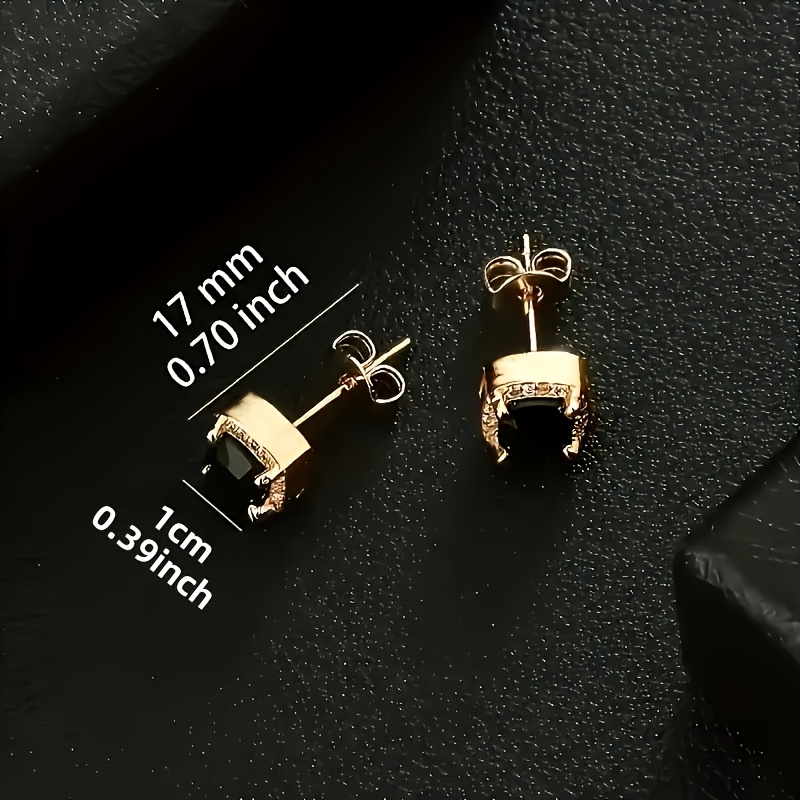 Luxurious Women's Stud Earrings with Synthetic Zirconia