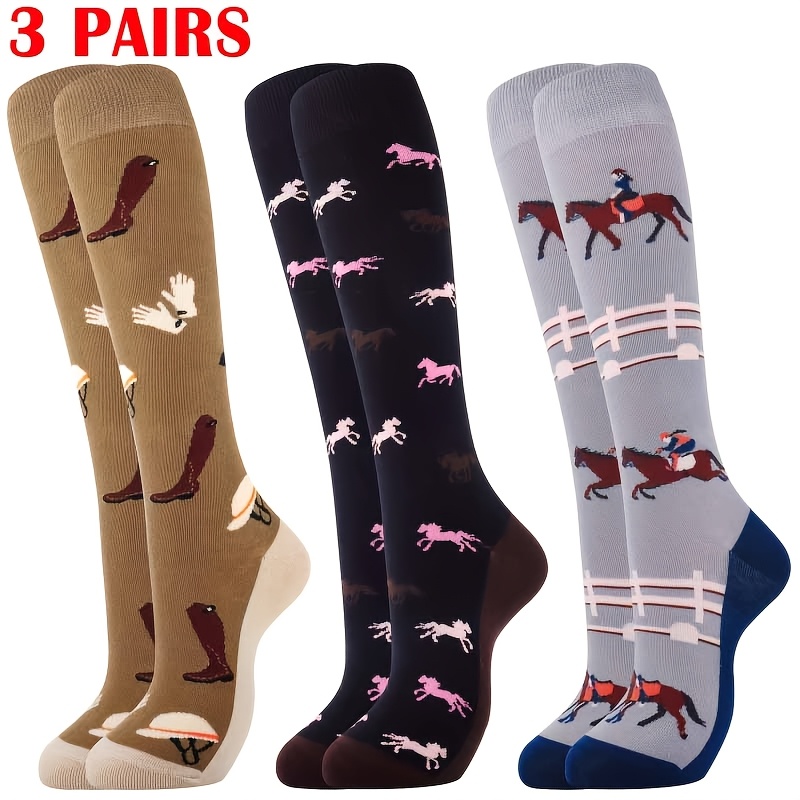 E-shop 3 Paar 6 Paar 9 Paar Reitsocken für Damen, Reitsocken, Tierparty, Reitgeschenke, lustige Tiersocken, Neuheitssocken, Geschenke für Mama,