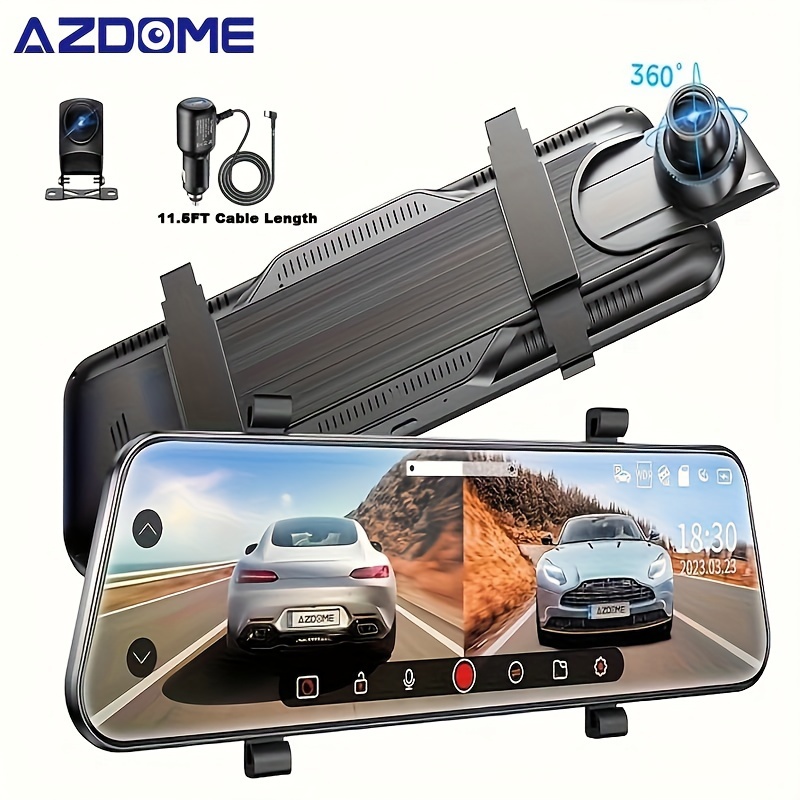 

10" Full Touch Screen Dual Camera Dash Cam - 1440p Front & 1080p Rear View, Wdr , Parking Assistance, , Usb Powered With Led Display, Adjustable Mount, Compatible With Laptops