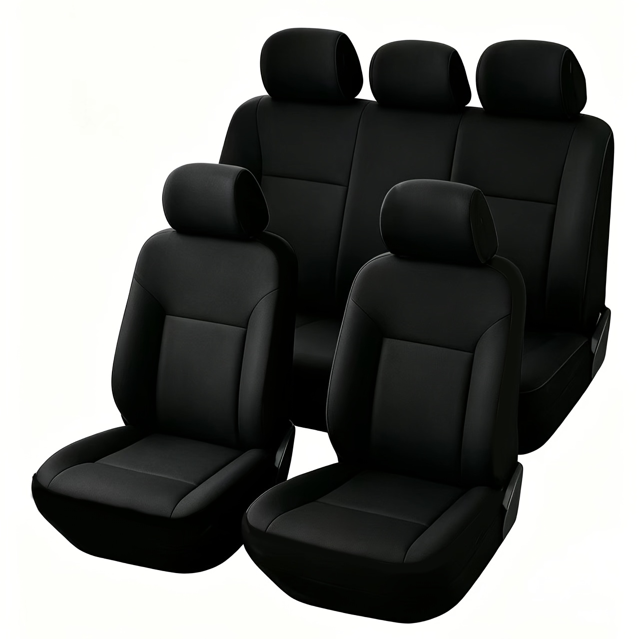 TEMU Fundas universales para asientos de coche de color liso a , material de tela para toda estación, juego para vehículos de 5 plazas, 2 fundas para