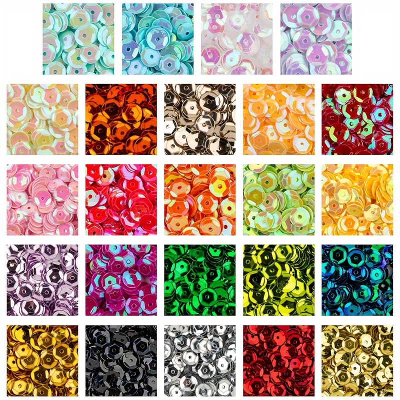 

13000 pcs de paillettes PVC 6mm - Couleur mélangée libre Cup iridescent arc-en-ciel pour les arts DIY, les artisanats et les décorations de fête