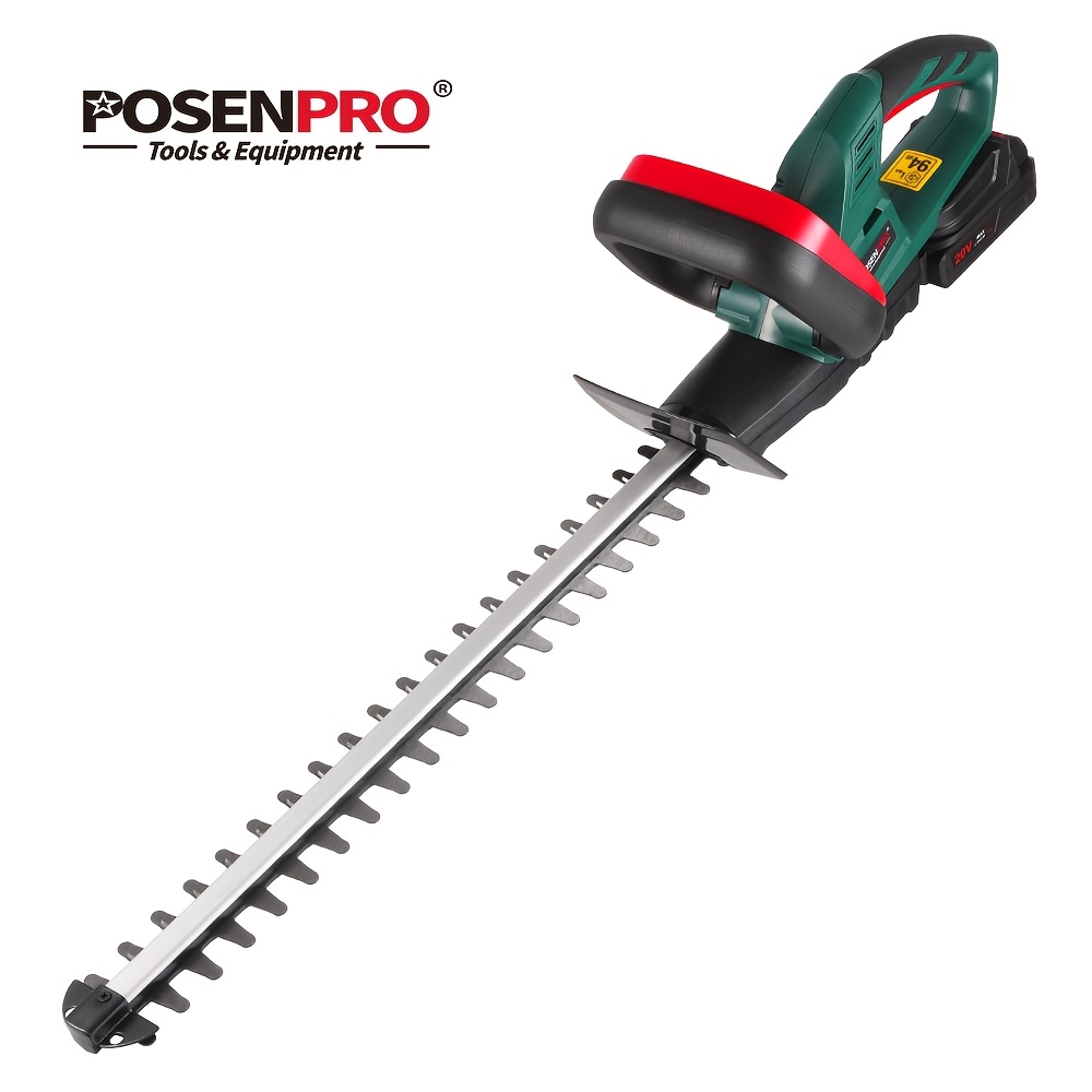 Image of 20v Cordless Hedge Trimmer, 510mm Blade Battery Powered Hedge Cutter, 16mm Cutting Capacity Electric Garden Trimmer With Safety Protection Guard
