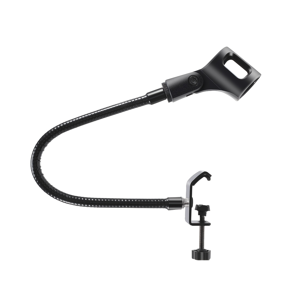TEMU Universal Microphone Stand Metal Table Clamp 360 Adjustable Flexible Gooseneck Microphone Arm For Meeting Lecture Podcast