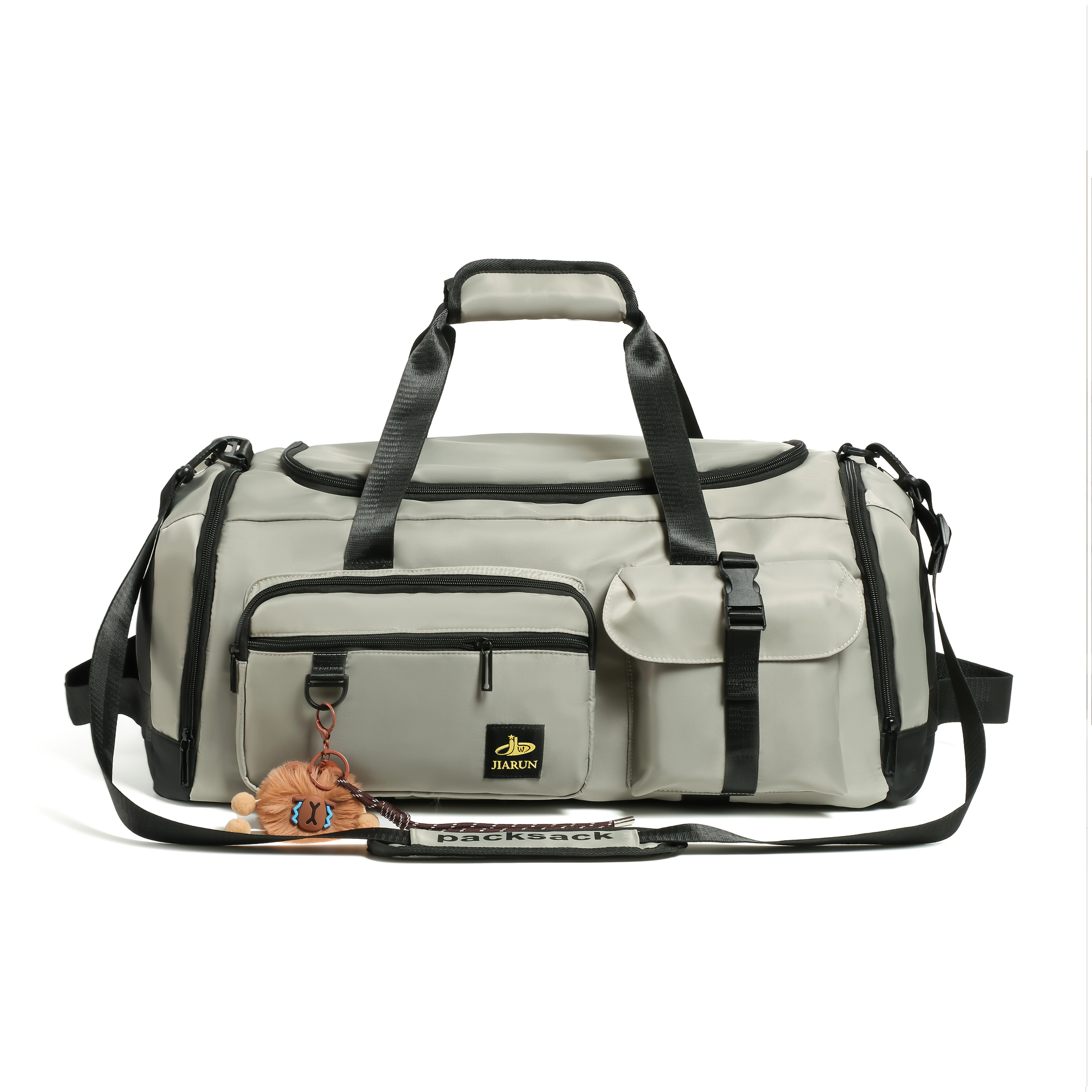 Moqueta de Viaje Multicolor, Mochila Deportiva Unisex para Hombres y Mujeres con Compartimento Independiente para Zapatos, Bolso de Equipaje Multipropósito para Parejas en Vacaciones, Convertible para Uso como Bandolera o de Mano - Imagen 11