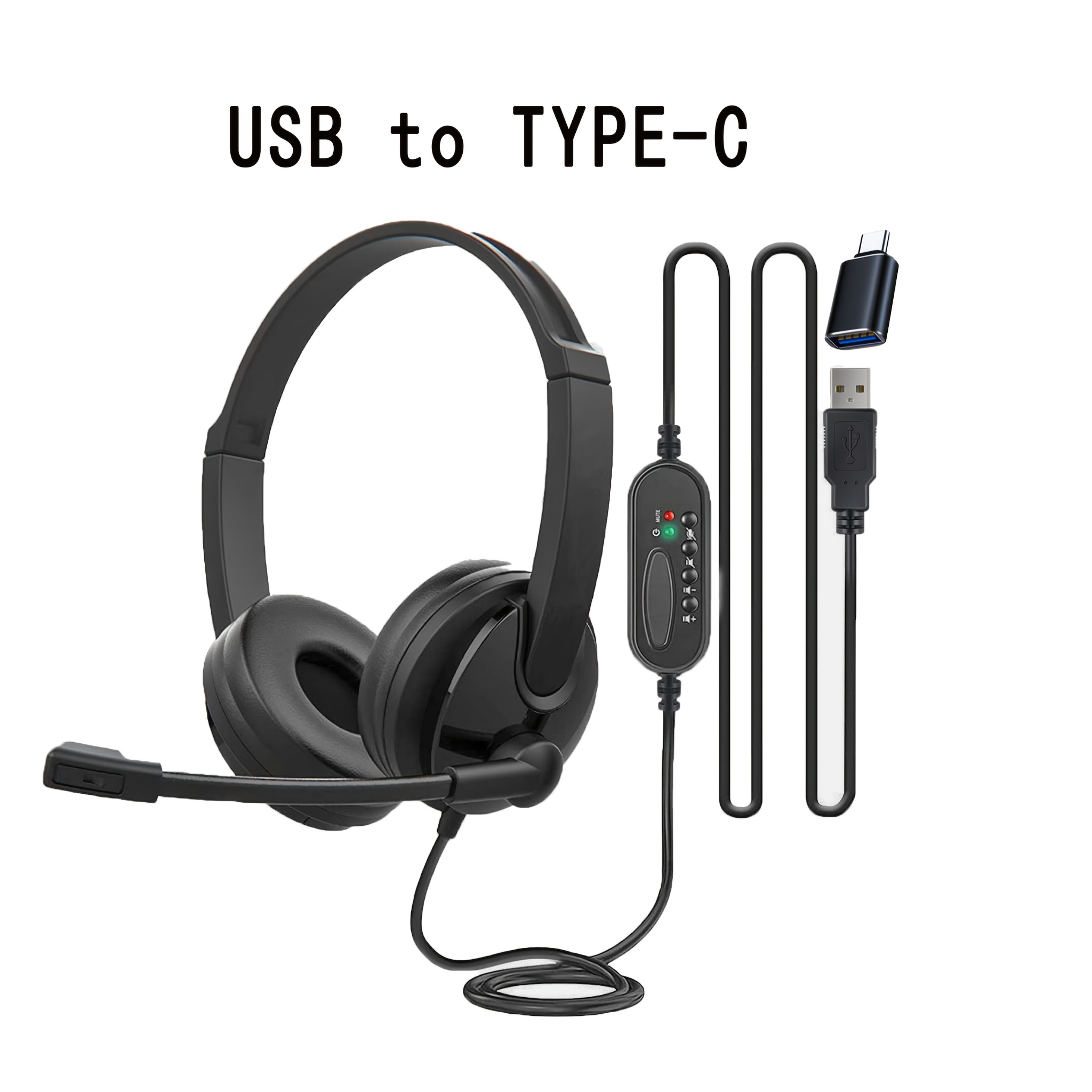 TEMU Wired Educational Headphones Designed For Telephone Marketing Customer Service In Meetings, Wired Gaming Headphones, Featuring Bass Surround
