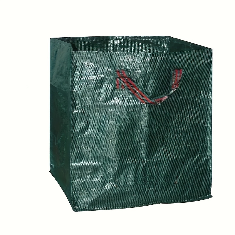 Image of Heavy Duty 50l Garden Trash Bag Set - Reusable Yard Waste Bags With Industrial Fabric And Handles For Plants, Grass, And Leaves